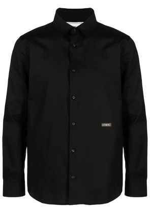 Iceberg logo-patch cotton shirt - Black