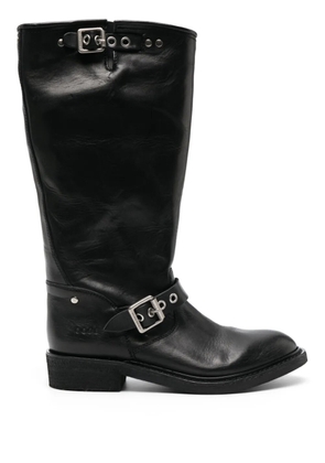 Golden Goose round-toe polished-finish boots - Black