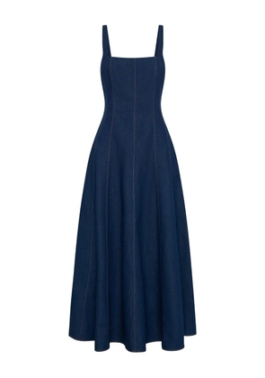 Nicholas square-neck denim maxi dress - Blue