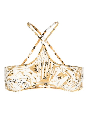 KNWLS abstract crossover-straps bikini top - Neutrals