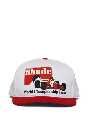RHUDE racing-car baseball cap - White