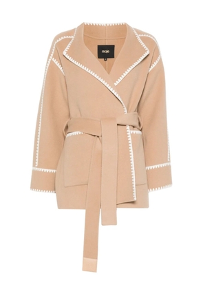 Maje belted jacket - Brown