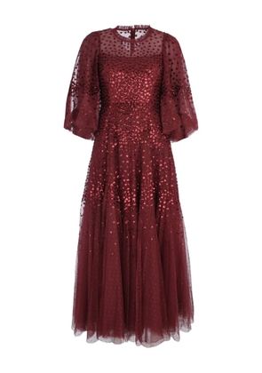 Needle & Thread Scallop sequin-embellishment midi dress - Red