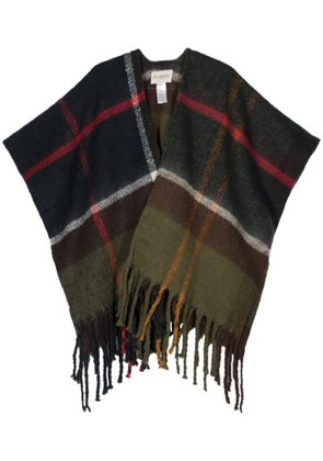 Barbour plaid fringe-detail scarf - Green