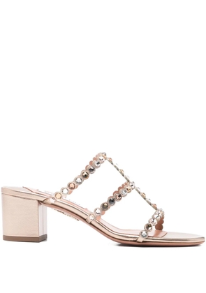 Aquazzura Tequilla crystal-embellishment sandals - Gold