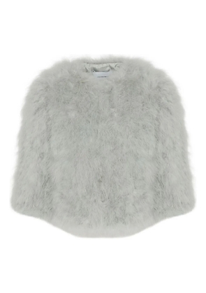 Yves Salomon turkey-feather cropped jacket - Grey