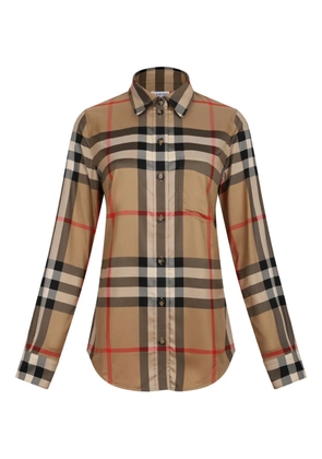 Burberry checked-pattern cotton shirt - Neutrals