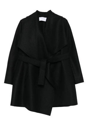 Harris Wharf London wrap-front belted coat - Black