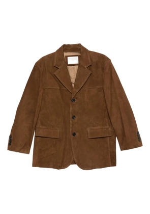 DUNST suede button-fastening leather jacket - Brown