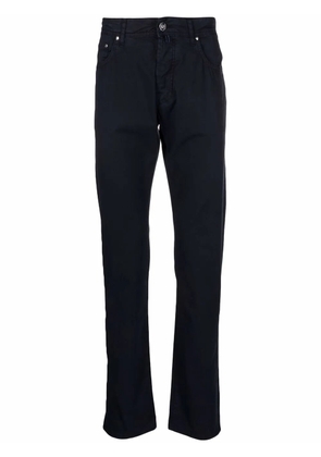 Jacob Cohën scar-detail five-pocket straight-leg trousers - Blue