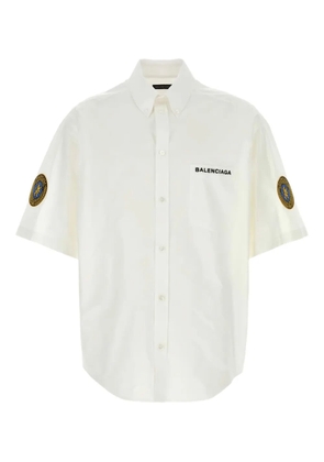 Balenciaga embroidered-badge short-sleeve shirt - White