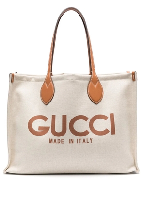 Gucci medium Gucci-print tote bag - Neutrals