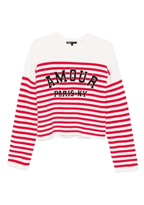 Maje striped embroidered sweater - Neutrals