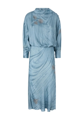 PINKO embellished long-sleeve dress - Blue