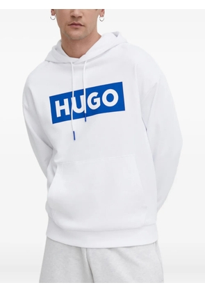 HUGO logo-print hoodie - White