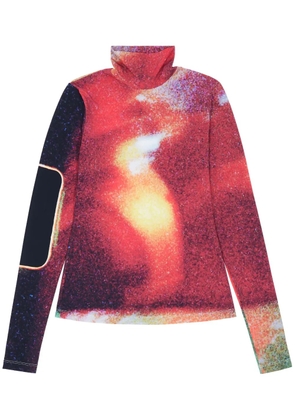 MM6 Maison Margiela graphic-print high-neck T-shirt - Red