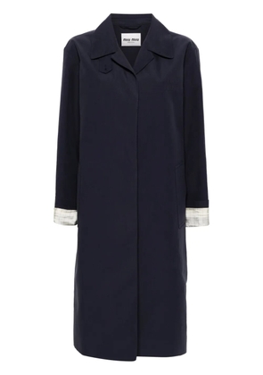 Miu Miu cotton single-breasted coat - Blue
