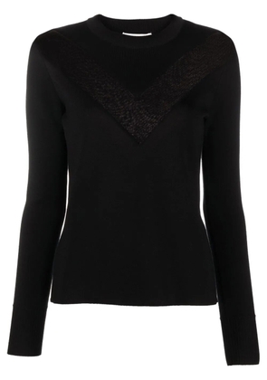Alexander McQueen sheer panel crew-neck jumper - Black
