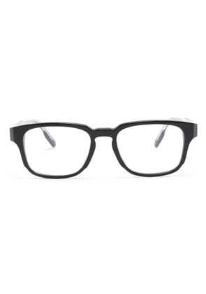 Zegna logo-plaque square-frame glasses - Black