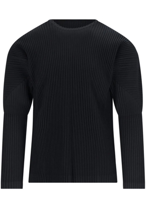 Homme Plissé Issey Miyake ribbed long sleeves - Black