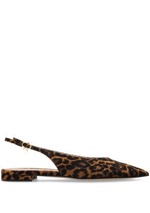 Gianvito Rossi leopard-print pointed sandals - Brown