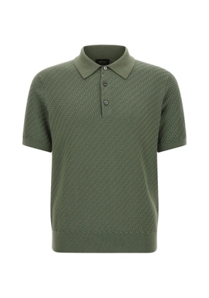 Brioni textured weaving polo shirt - Green