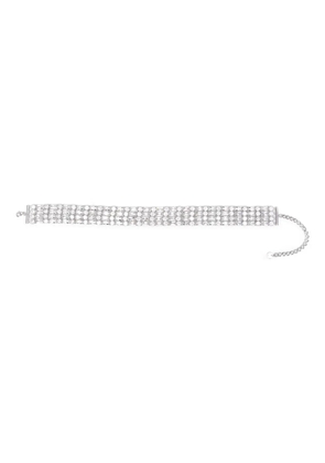 Self-Portrait crystal choker - Silver