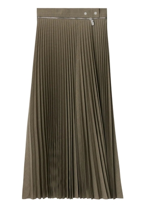 Burberry fully-pleated wool-blend skirt - Brown