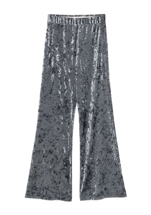 Forte Forte crushed-velvet flared trousers - Blue