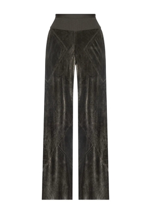 Rick Owens ribbed-waistband velvet trousers - Grey