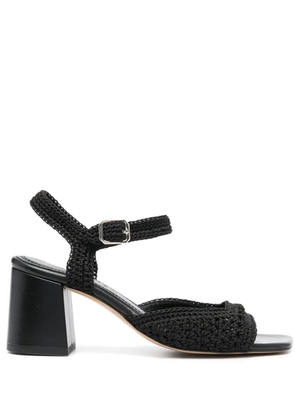 Souliers Martinez Sicilia 75mm woven leather sandals - Black