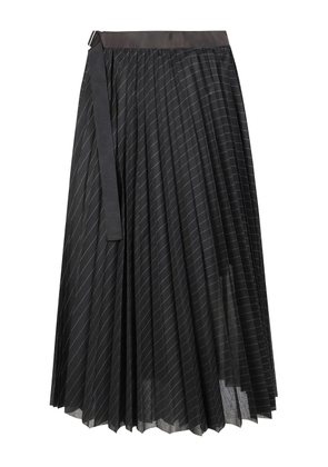 sacai striped skirt - Black