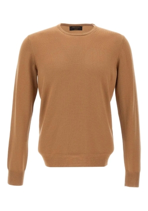 Gran Sasso crew-neck ribbed-trims sweater - Brown