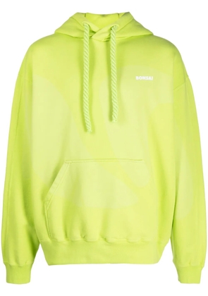 Bonsai logo-print drawstring hoodie - Green