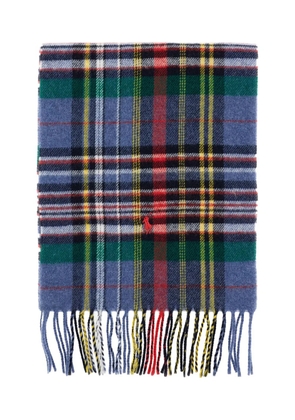 Polo Ralph Lauren check-pattern fringed scarf - Blue