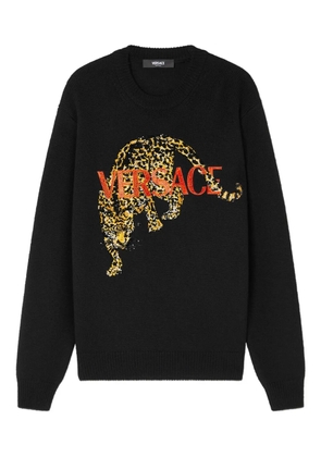 Versace jaguar-embellished sweater - Black