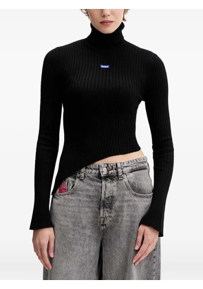 HUGO turtleneck slit sweater - Black