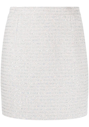 Alessandra Rich sequin-embellished tweed miniskirt - Blue