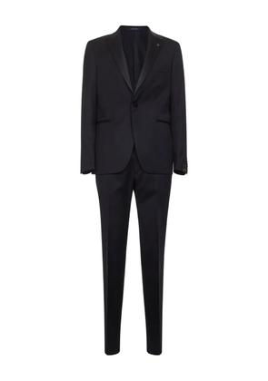 Tagliatore satin-peak lapels suit - Blue