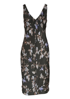 Vince floral-print satin midi dress - Blue