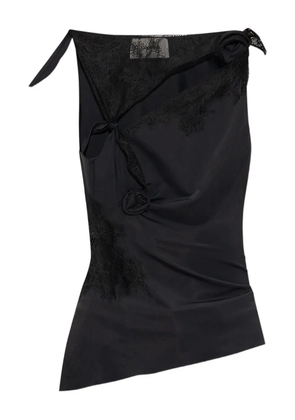 Coperni lace-insert draped top - BLACK