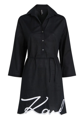Karl Lagerfeld DNA Signature semi-sheer beach dress - Black