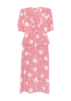 Alessandra Rich floral-print midi dress - Pink