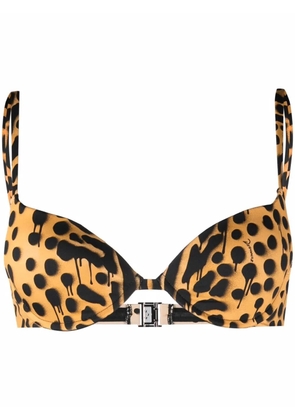 DSQUARED2 leopard print bikini top - Black