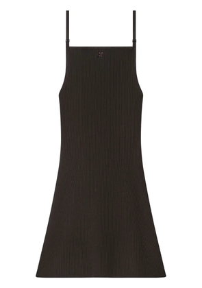 Courrèges ribbed-knit mini dress - Brown