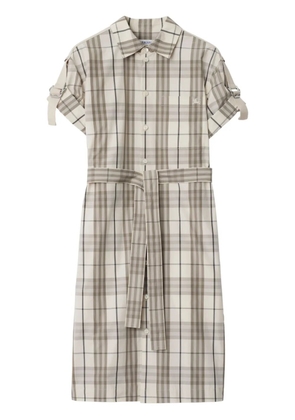 Burberry checked shirt dress - White