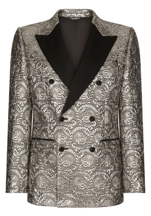 Dolce & Gabbana satin-lapel jacquard tuxedo jacket - Grey