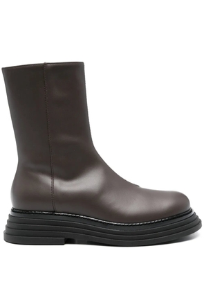 Semicouture leather boots - Brown