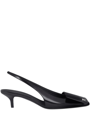 Courrèges 45mm fold leather slingback pumps - Black