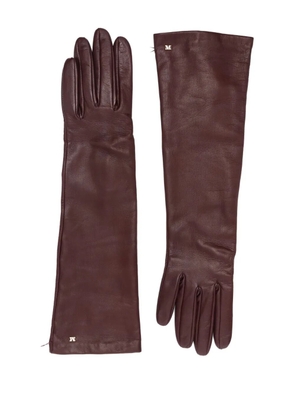 Max Mara long leather gloves - Brown